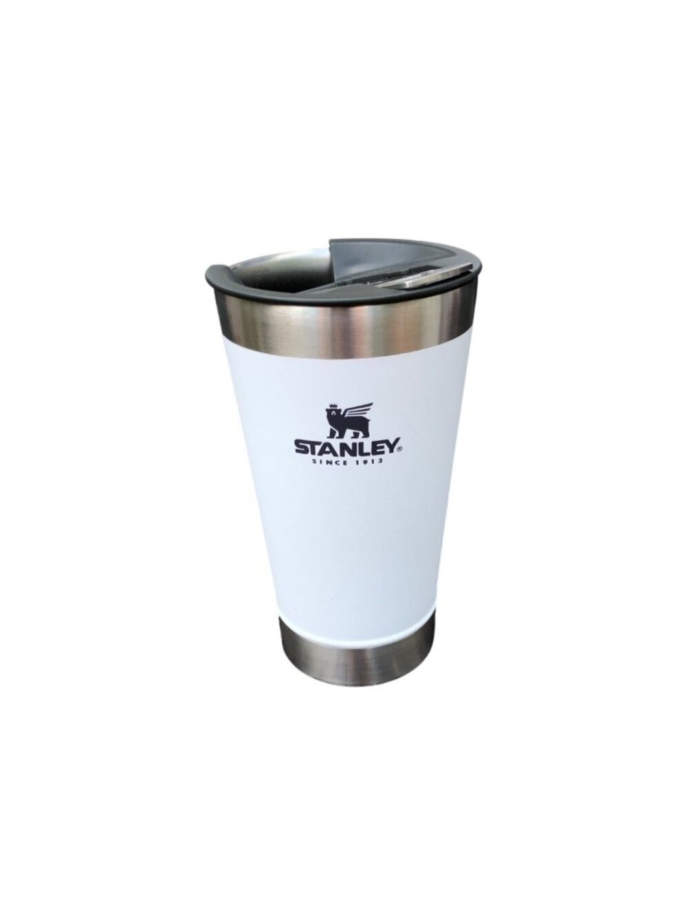 Stanley White Stainless Steel Vacuum-Insulated Pint Bottle Opener Lid 16oz Trave